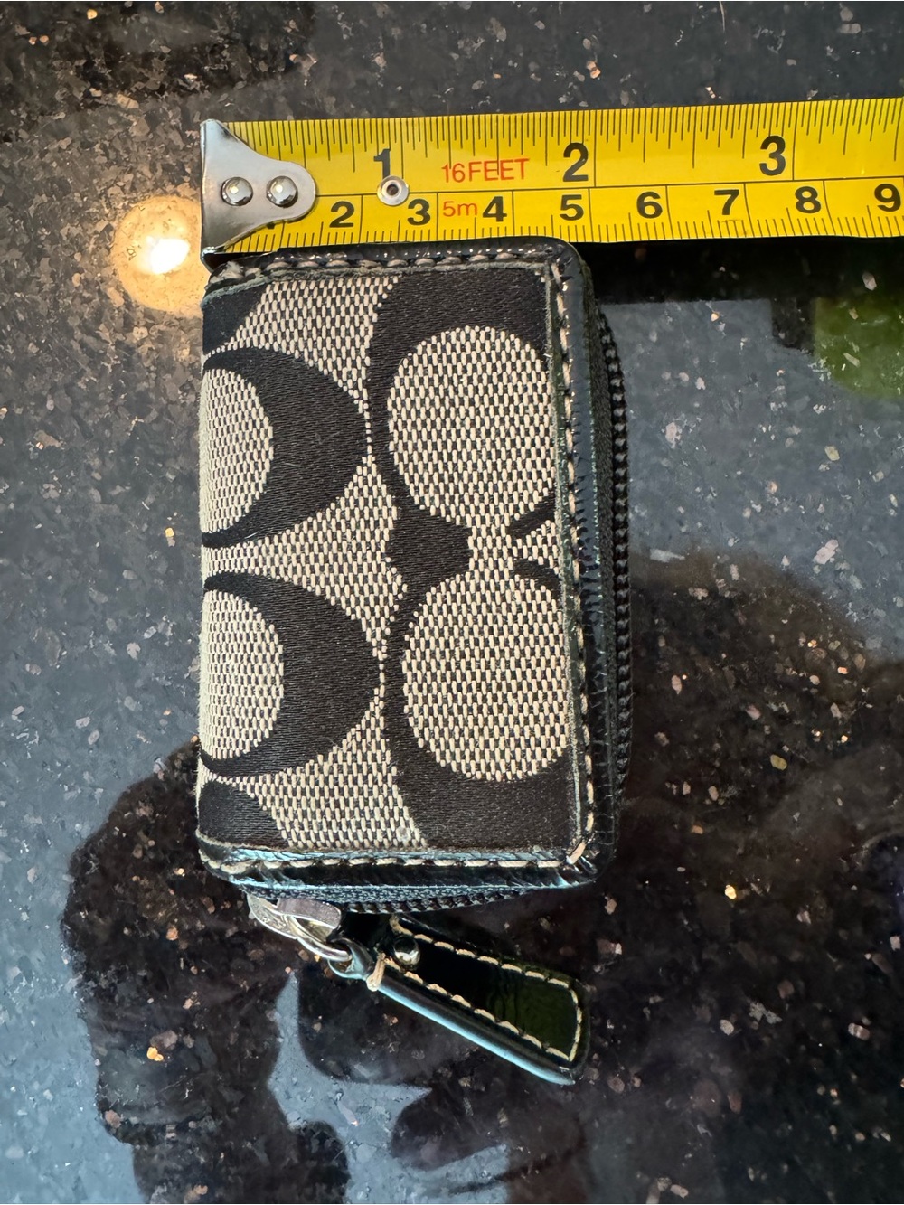 Vintage Coach Mini Logo Jacquard Zip Around with Mirror case - Picture 6 of 8